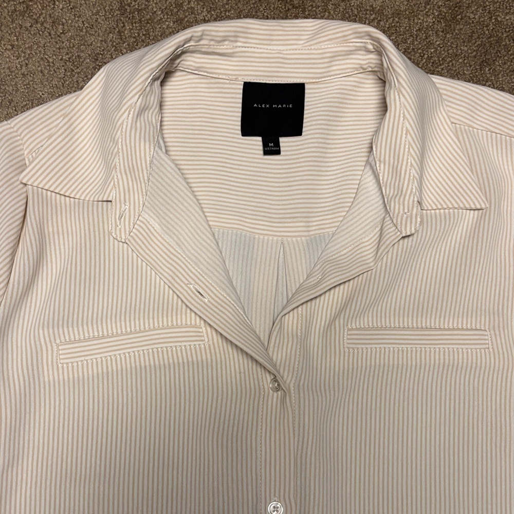 Alex Marie Cream Pinstripe Shirt